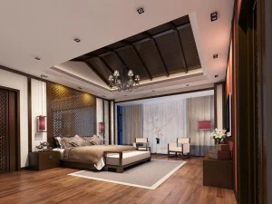 luxury stylish interior master bedroom - 28 3D Model