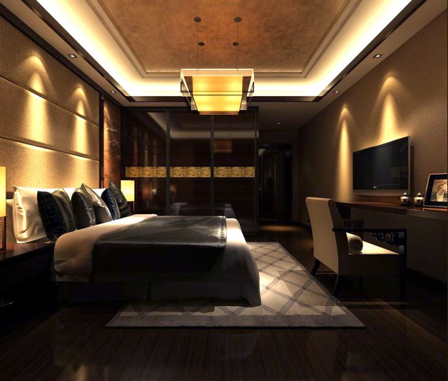 luxury stylish interior master bedroom - 29 3D 모델 .c4d .max .obj .3ds .fbx .stl .blend 