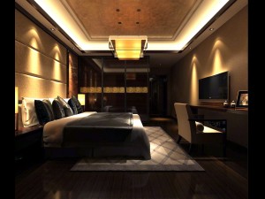 luxury stylish interior master bedroom - 29 3D Model