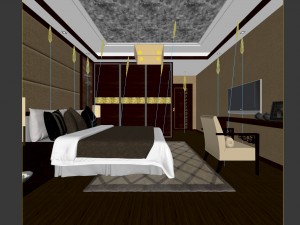 luxury stylish interior master bedroom - 29 3D 모델