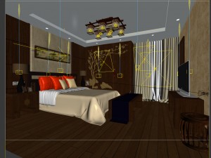 luxury stylish interior master bedroom - 30 3D Model