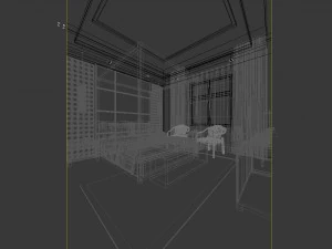 luxury stylish interior master bedroom - 32 3D Model