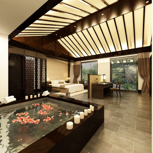 luxury stylish interior master bedroom - 34 3D Model .c4d .max .obj .3ds .fbx .stl .blend