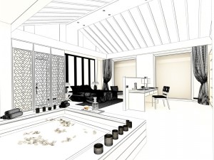 luxury stylish interior master bedroom - 34 3D Model