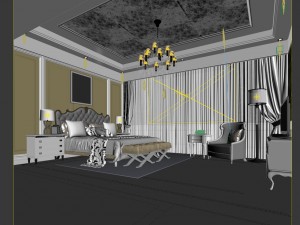 luxury stylish interior master bedroom - 36 3Dモデル