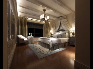 luxury stylish interior master bedroom - 37 3D Model