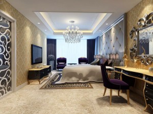 luxury stylish interior master bedroom - 38 3D Model