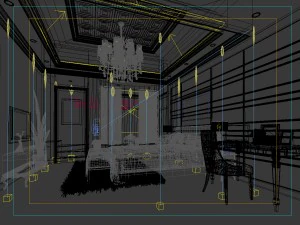 luxury stylish interior master bedroom - 39 3D Model