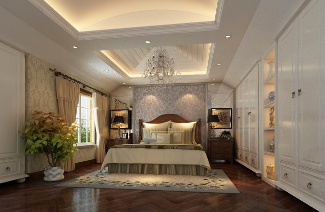 luxury stylish interior master bedroom - 41 Model 3D .c4d .max .obj .3ds .fbx .stl .blend 