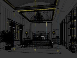 luxury stylish interior master bedroom - 41 Model 3D