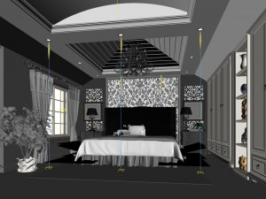 luxury stylish interior master bedroom - 41 Model 3D