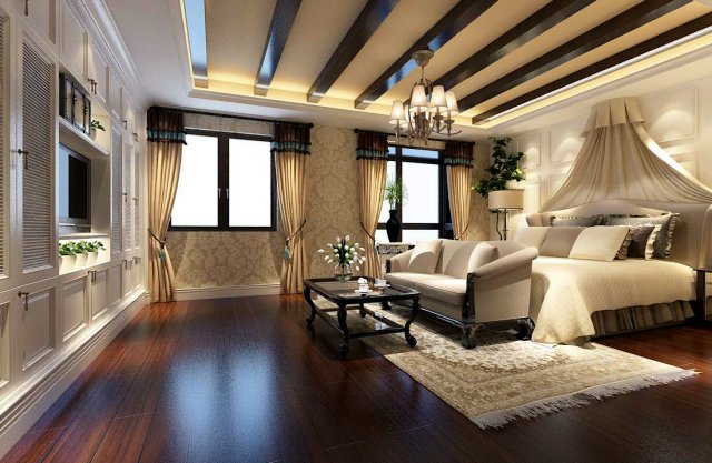 luxury stylish interior master bedroom - 42 Modelo 3D .c4d .max .obj .3ds .fbx .stl .blend 