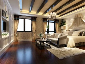 luxury stylish interior master bedroom - 42 3D Model