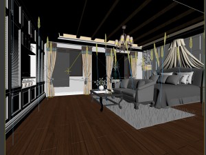 luxury stylish interior master bedroom - 42 Modelo 3D