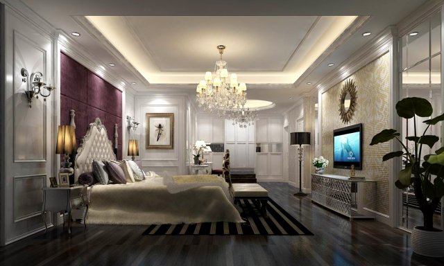 luxury stylish interior master bedroom - 44 3D मॉडल .c4d .max .obj .3ds .fbx .stl .blend 