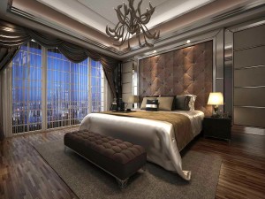 luxury stylish interior master bedroom - 45 3D Model