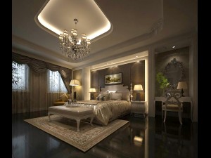luxury stylish interior master bedroom - 46 3D Model