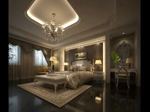 luxury stylish interior master bedroom - 46 3D Model