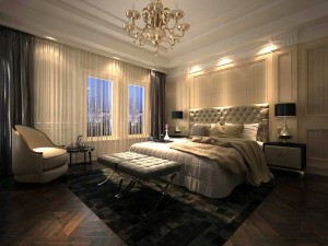luxury stylish interior master bedroom - 50 3D Model