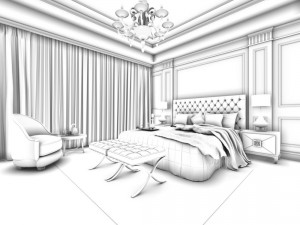 luxury stylish interior master bedroom - 50 3D 모델