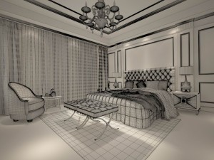 luxury stylish interior master bedroom - 50 3D 모델