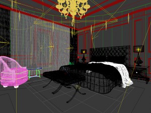 luxury stylish interior master bedroom - 50 3D 모델