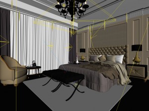 luxury stylish interior master bedroom - 50 3D 모델