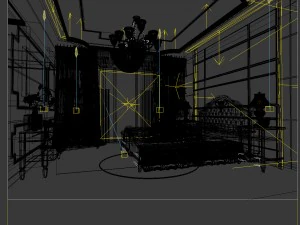 luxury stylish interior master bedroom - 51 3D Model