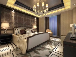 luxury stylish interior master bedroom - 52 3D Model