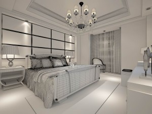 luxury stylish interior master bedroom - 52 Model 3D