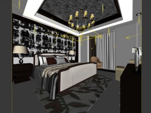 luxury stylish interior master bedroom - 52 Model 3D