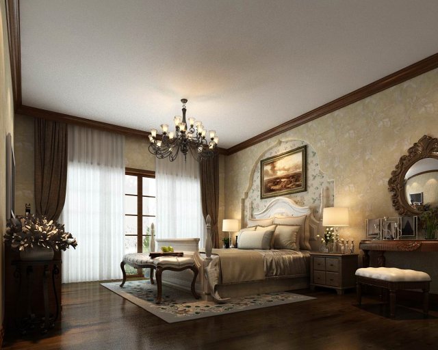 luxury stylish interior master bedroom - 53 3D Model .c4d .max .obj .3ds .fbx .stl .blend 
