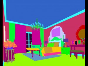 luxury stylish interior master bedroom - 53 3D Model