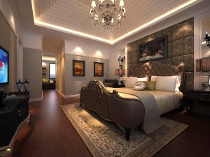 luxury stylish interior master bedroom - 54 3D Model