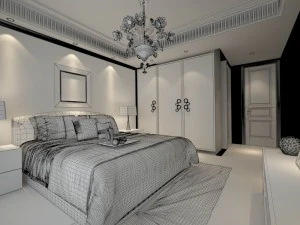 luxury stylish interior master bedroom - 56 3D Model