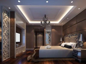 luxury stylish interior master bedroom - 57 3D Model