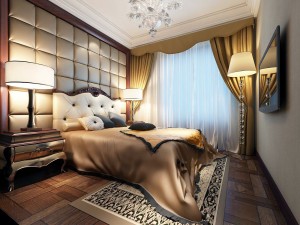 luxury stylish interior master bedroom - 58 3D Model