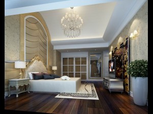 luxury stylish interior master bedroom - 59 3D Model