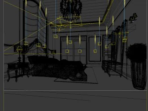 luxury stylish interior master bedroom - 59 3D Model
