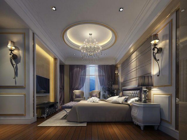 luxury stylish interior master bedroom - 61 3D Model .c4d .max .obj .3ds .fbx .stl .blend