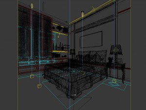 luxury stylish interior master bedroom - 62 3D Model