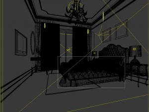 luxury stylish interior master bedroom - 63 3D Model