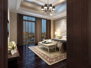 luxury stylish interior master bedroom - 64 3D Model