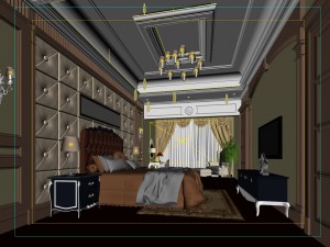 luxury stylish interior master bedroom - 66 Modelo 3D