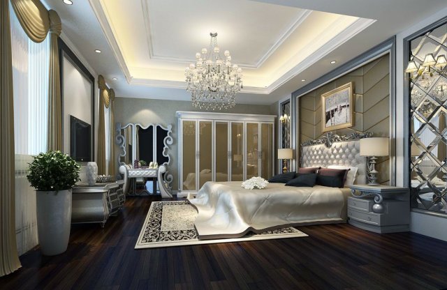 luxury stylish interior master bedroom - 69 Modèle 3D .c4d .max .obj .3ds .fbx .stl .blend 