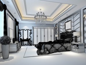 luxury stylish interior master bedroom - 69 Modèle 3D