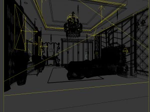 luxury stylish interior master bedroom - 69 3D Model