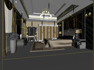 luxury stylish interior master bedroom - 69 Modèle 3D
