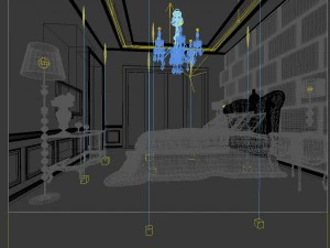 luxury stylish interior master bedroom - 70 3D Model
