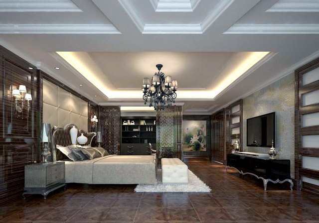 luxury stylish interior master bedroom - 71 3D 모델 .c4d .max .obj .3ds .fbx .stl .blend 